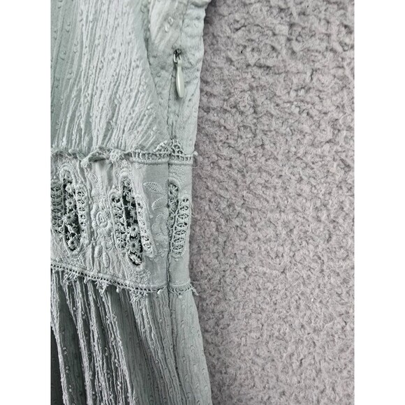 Altar'd State Dress Womens L Green Cottagecore A-Line Ruffles Peek A Boo Trim - Picture 7 of 16